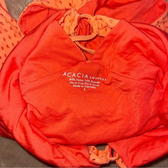 Like New XS Acacia Swimwear Neon Melon Mesh Kokomo One Piece